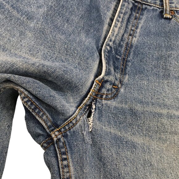 Levis 550 Mens DistressedRipped Jeans Straight Blue Denim 36 X 30 Medium Wash - Picture 9 of 16